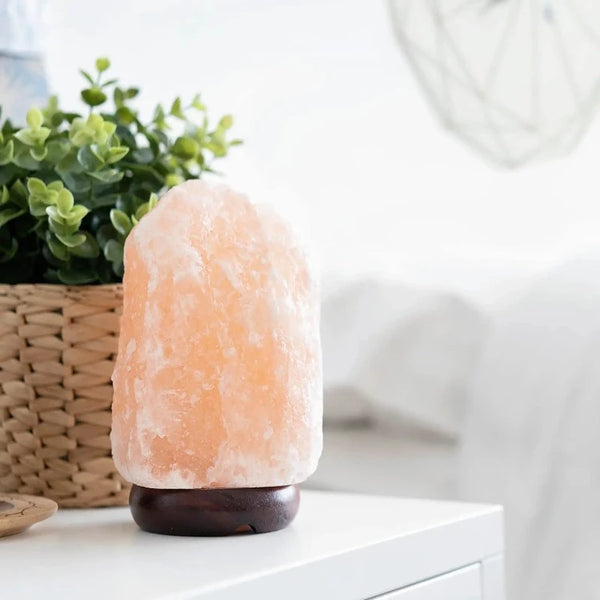 ShellRadiance - Crystal Rock Lampe mit Holzsockel