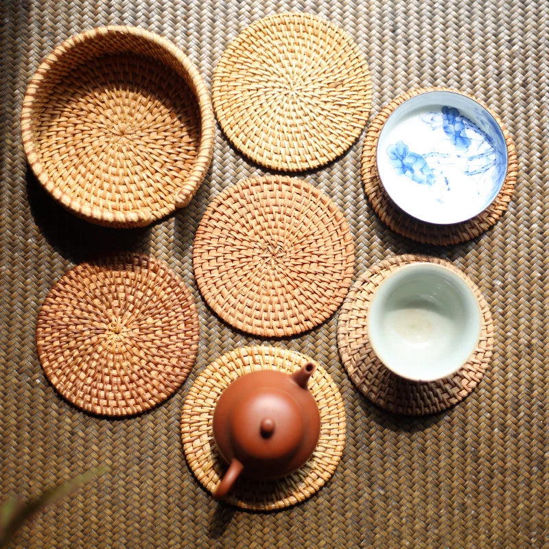 TeaEssential - Rotan Geflecht Cup Mats