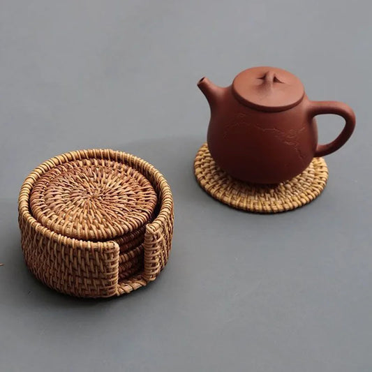 TeaEssential - Rotan Geflecht Cup Mats