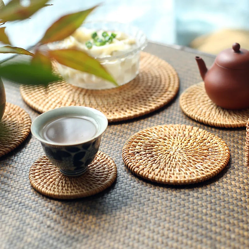 TeaEssential - Rotan Geflecht Cup Mats