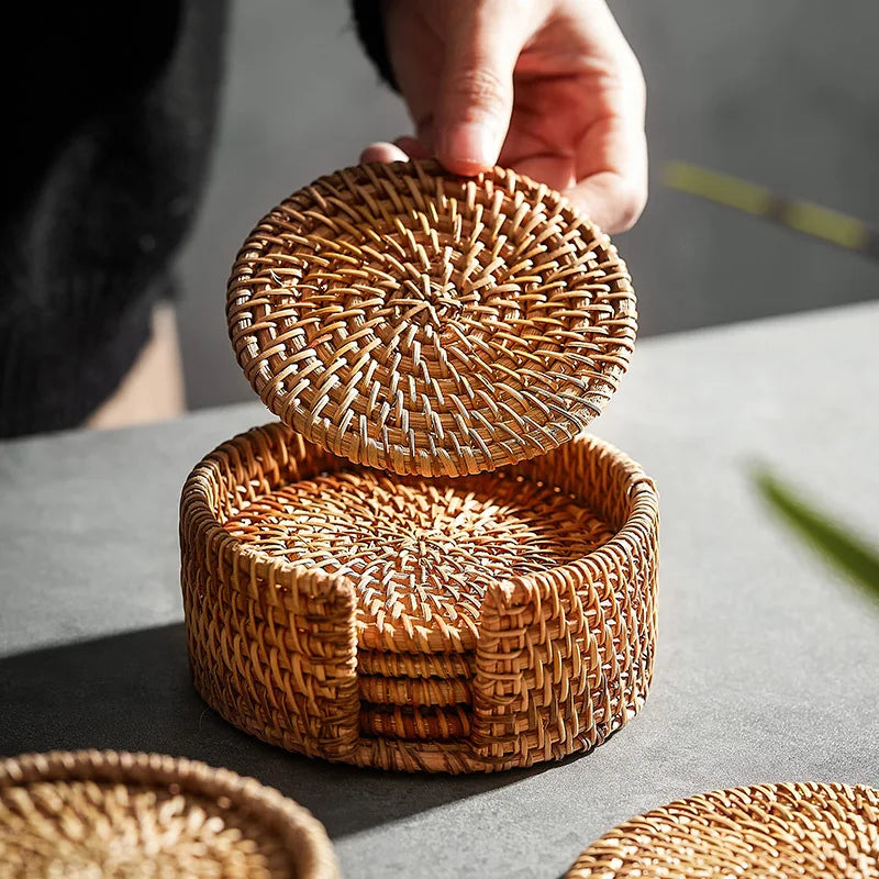 TeaEssential - Rotan Geflecht Cup Mats