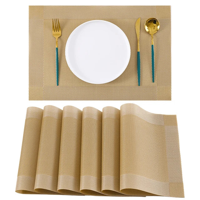 GoldenMinimalist - Hitzebeständige Gewebte Tischsets