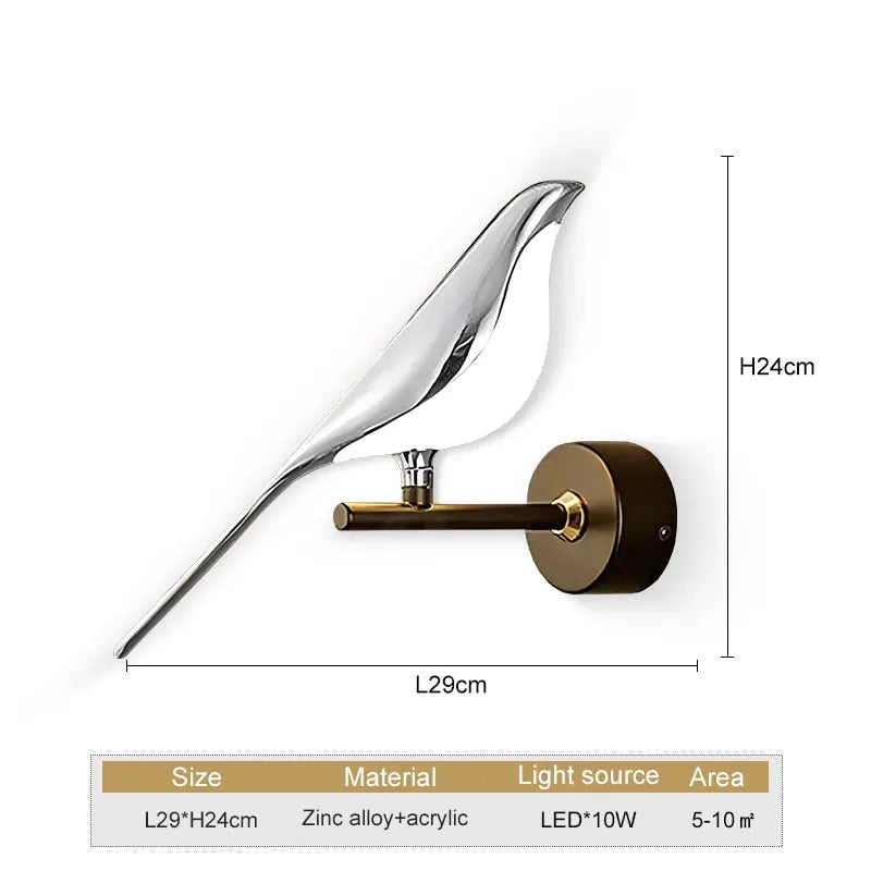 WingSpan - Vogel Wandleuchte 360° drehbar