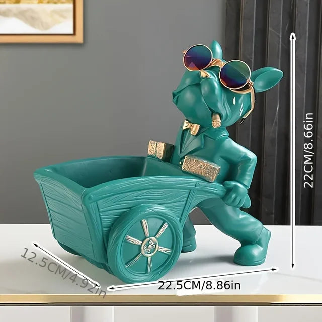 Carting Canine - Schubkarre Hund Statue