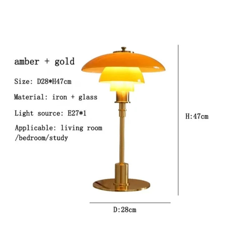 VintageRadiance - LED-Tischlampe aus Glas zum Lesen