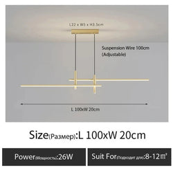 LinearGlow - Moderner minimalistischer Esszimmer-Kronleuchter