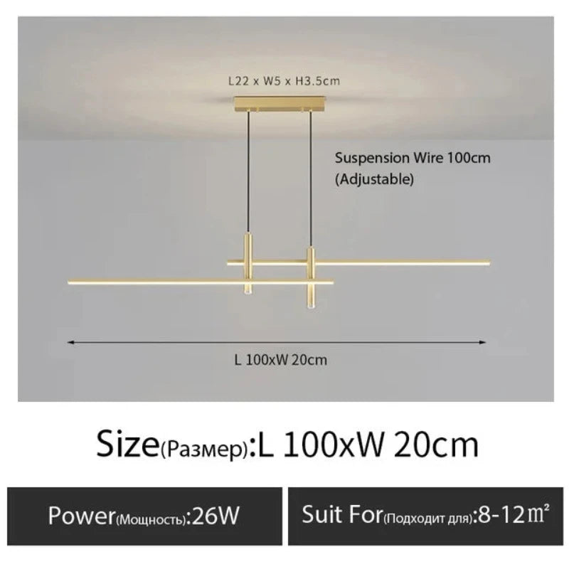 LinearGlow - Moderner minimalistischer Esszimmer-Kronleuchter