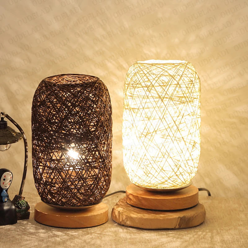 Woodland - Tischlampe aus Holz Rope