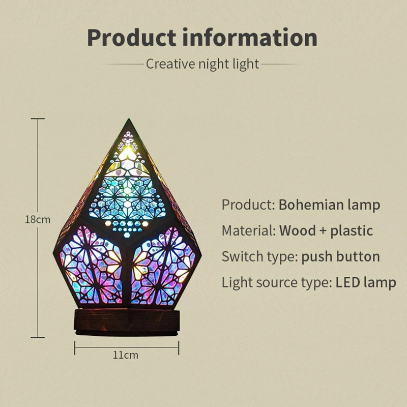 TimberProjection - Hölzerne hohle Projektionsnachtlampe