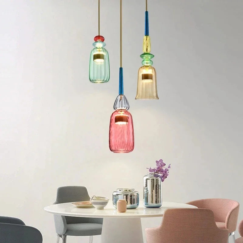 UrbanSimplicity - Pendelleuchten mit buntem Glas