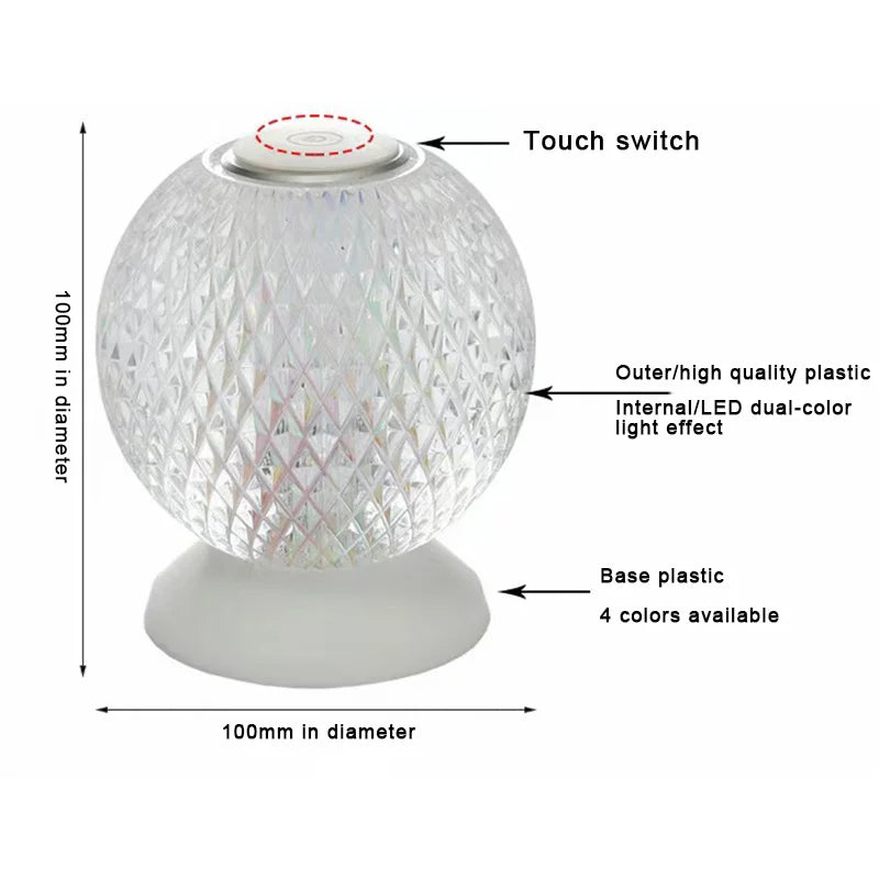 ModCrystal - Moderne kabellose Kristall-Tischlampe