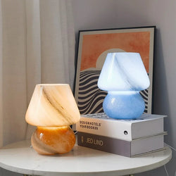 ModernLuxe - Pilz Glas Tischlampe