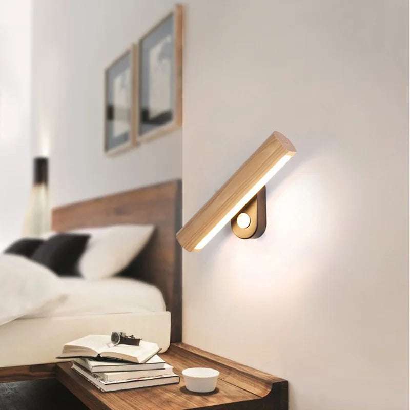 WoodGlow - Led-Schlafzimmer-Wandleuchte aus Holz