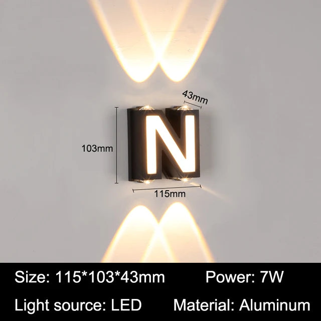 LetterGlow - Außenbuchstaben Wandlampe Dekoration