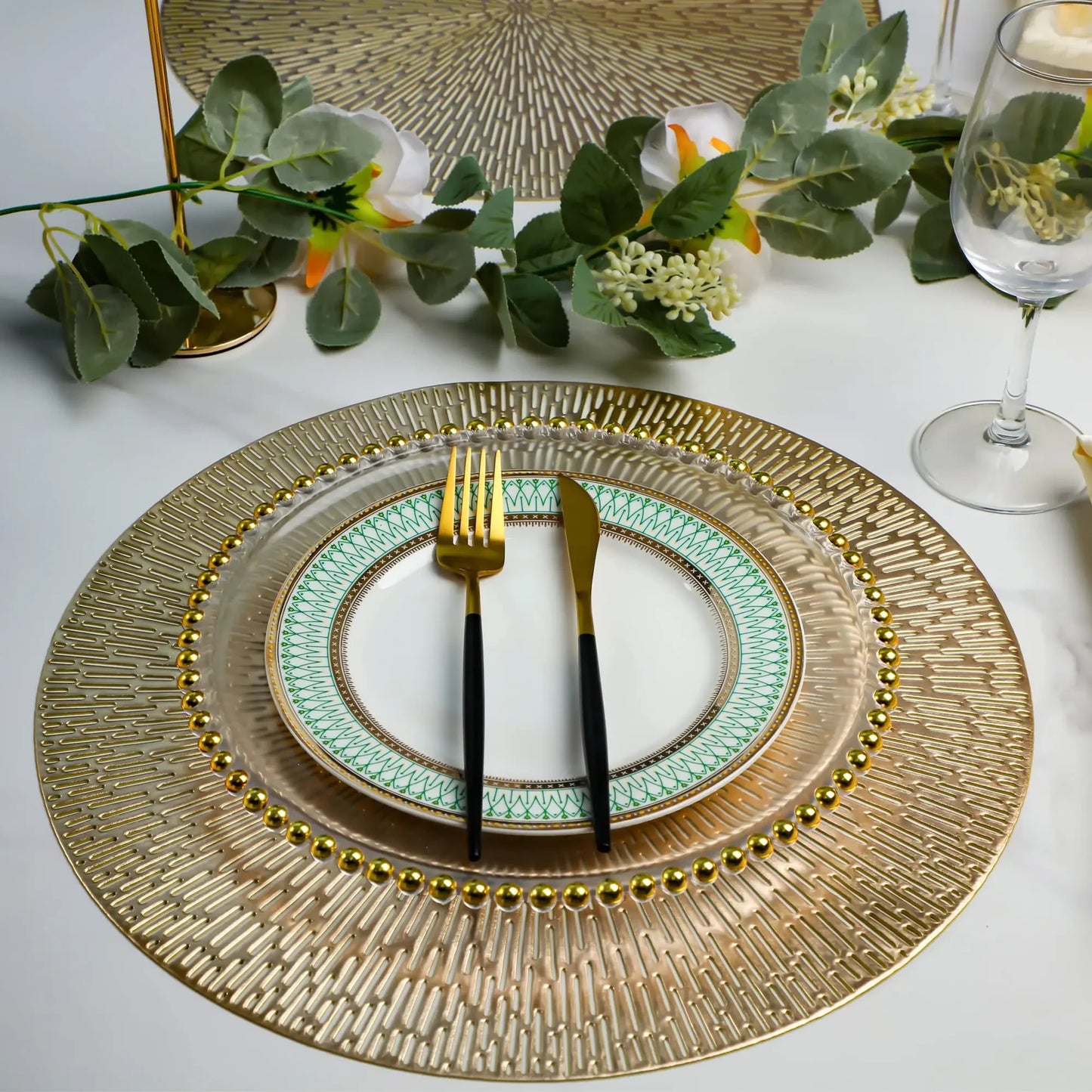 LuxuriousDining - Metallische Runde Tischsets