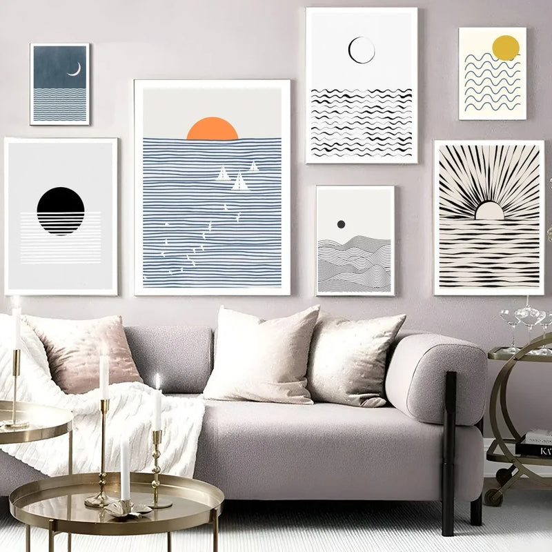 MoonTide | Ocean Wave Klebeposter Kunst