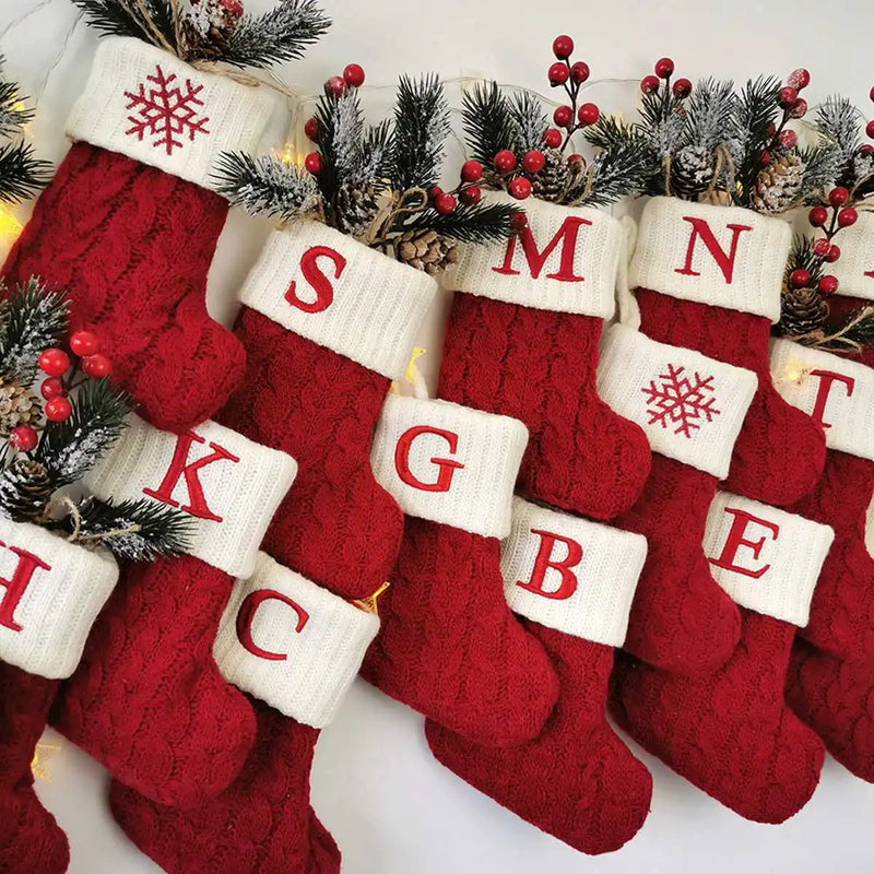 ChristmasSocks | Alphabet gestrickte hängende Socken