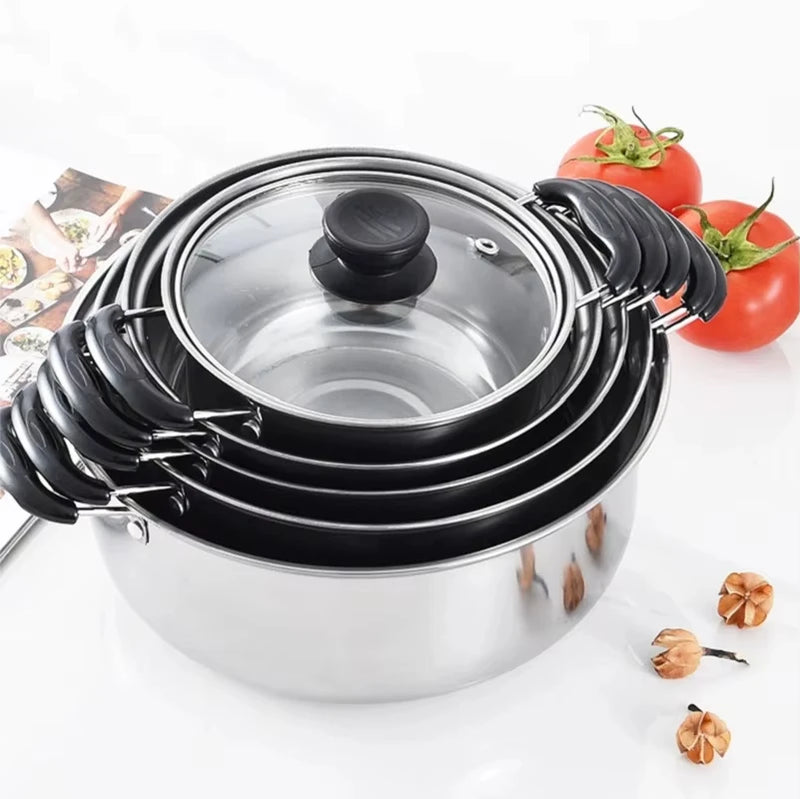 SteelMaster | set of 5 stainless steel saucepans