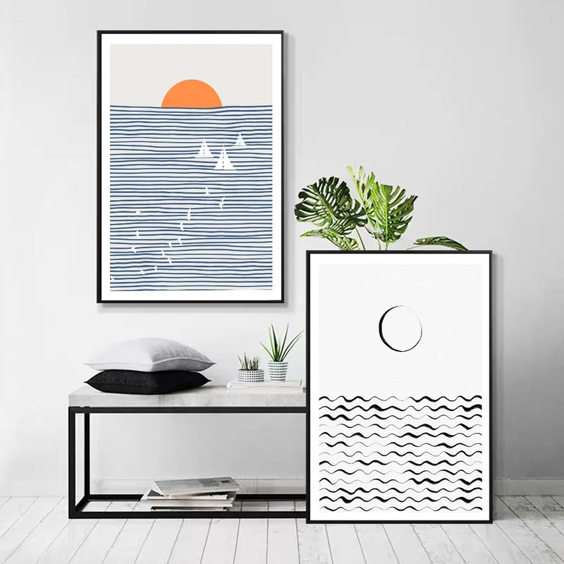 MoonTide | Ocean Wave Klebeposter Kunst