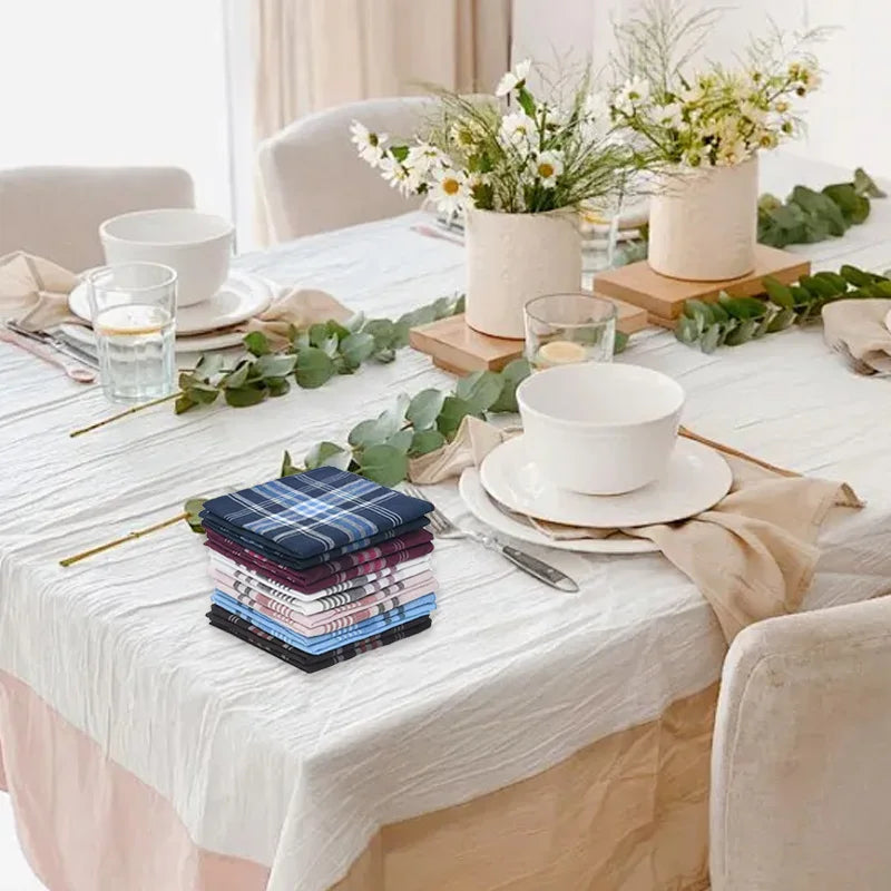 StripeElegance | 12 Stück Handkerchiefs für besondere Anlässe