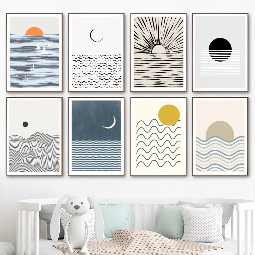 MoonTide | Ocean Wave Klebeposter Kunst