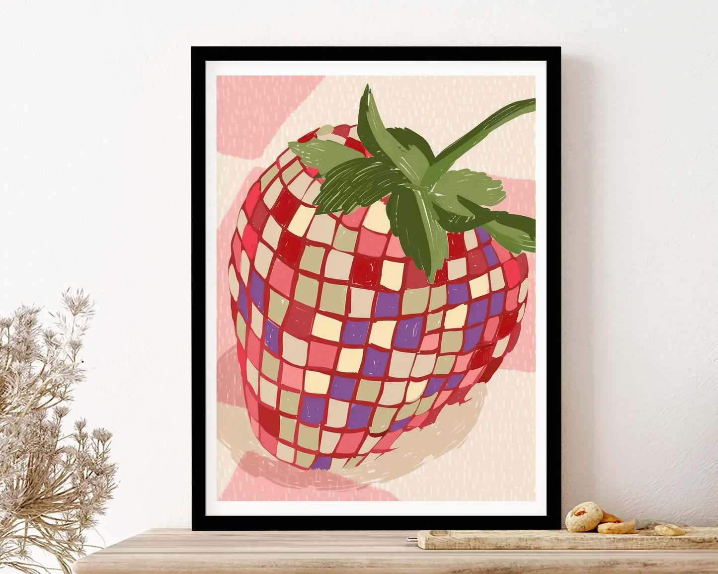 DiscoBerry | Disco Strawberry Künstlerisches Wandposter