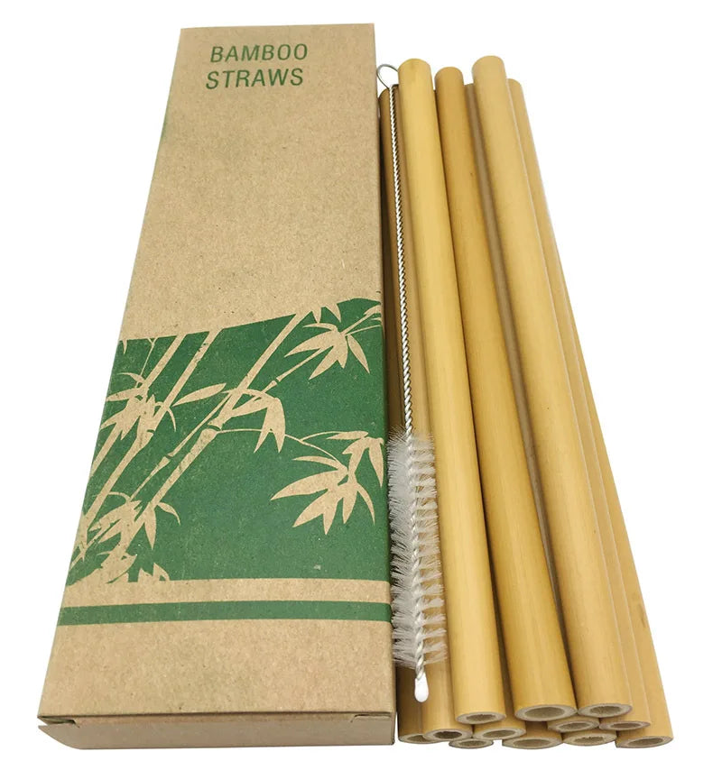 BambooCheers | Natürliche Bambus-Strohhalme Set mit Eco Reinigungsbürste