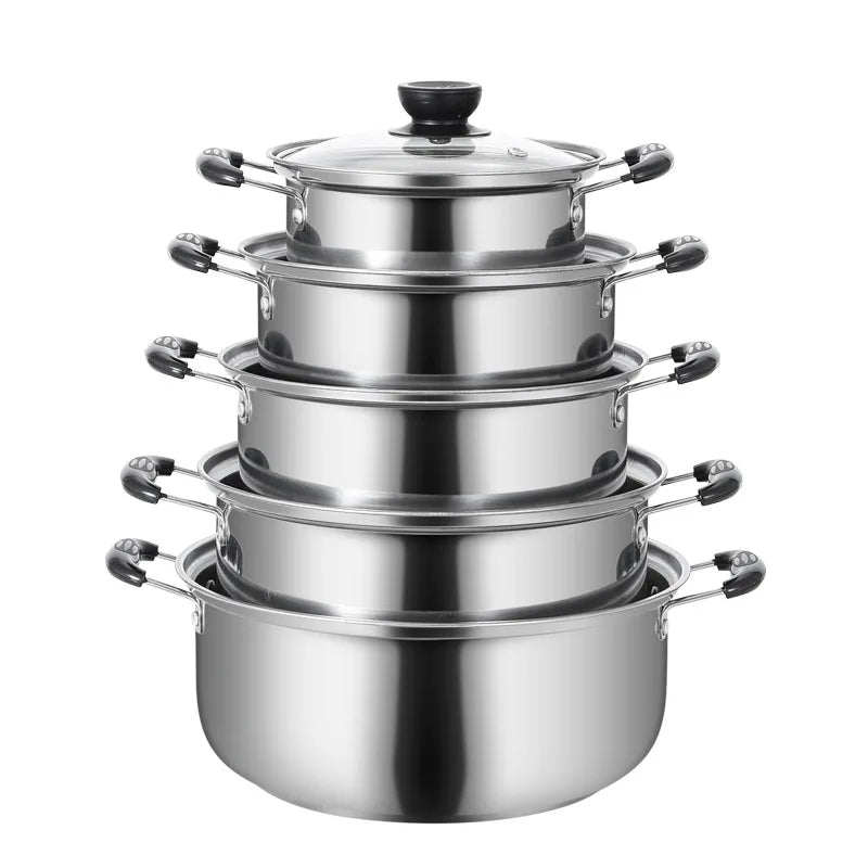 SteelMaster | set of 5 stainless steel saucepans