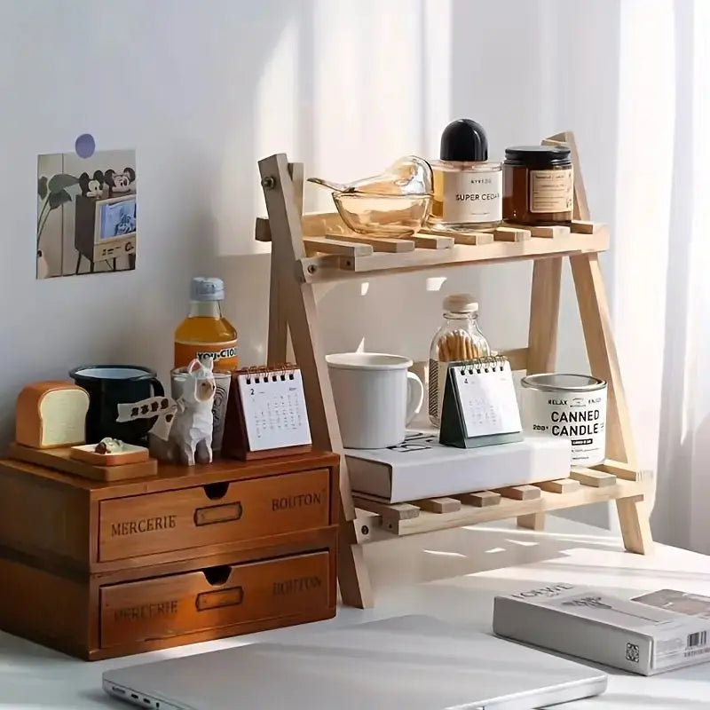 WoodenDisplay | 2 Etagen Schreibtisch Organizer