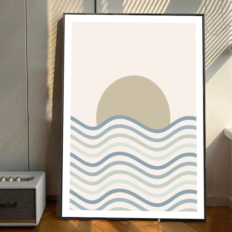 MoonTide | Ocean Wave Klebeposter Kunst