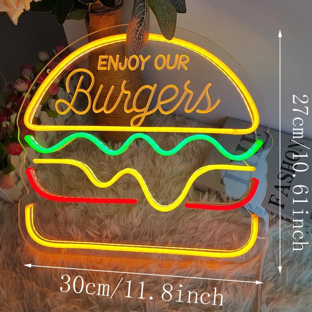 TastyTidbits - Neon Nachtlicht für Fast Food