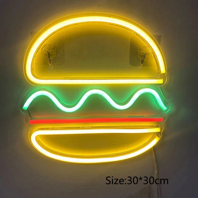 TastyTidbits - Neon Nachtlicht für Fast Food