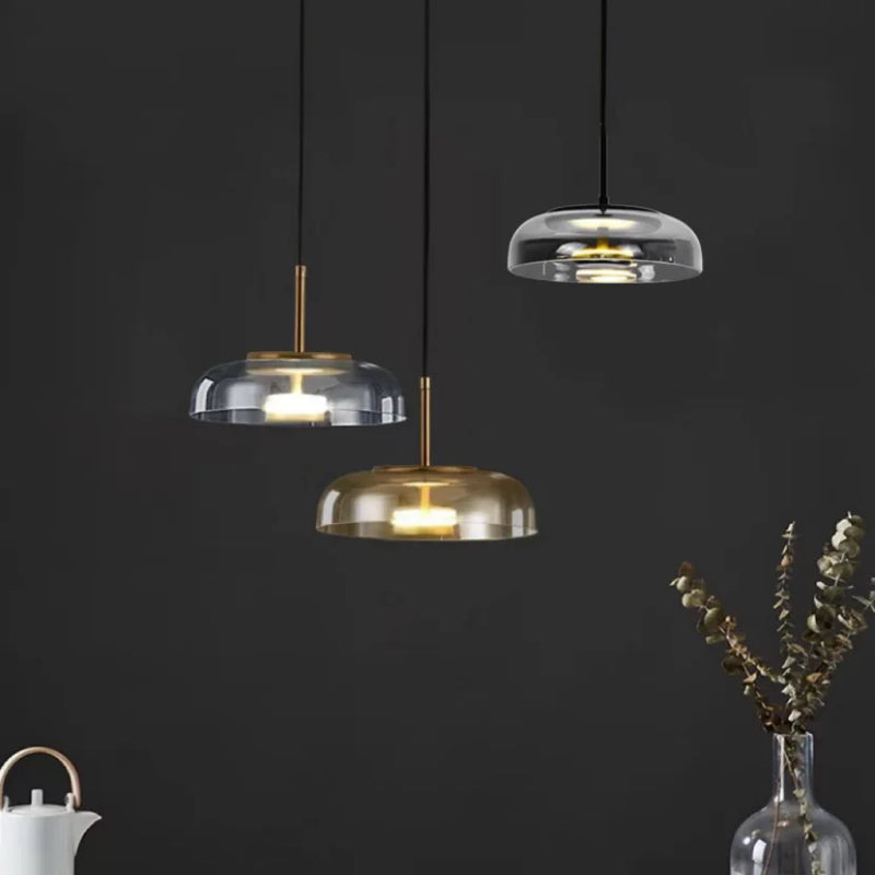 IndustrialLuxe - Geometrische Glas-Pendelleuchte