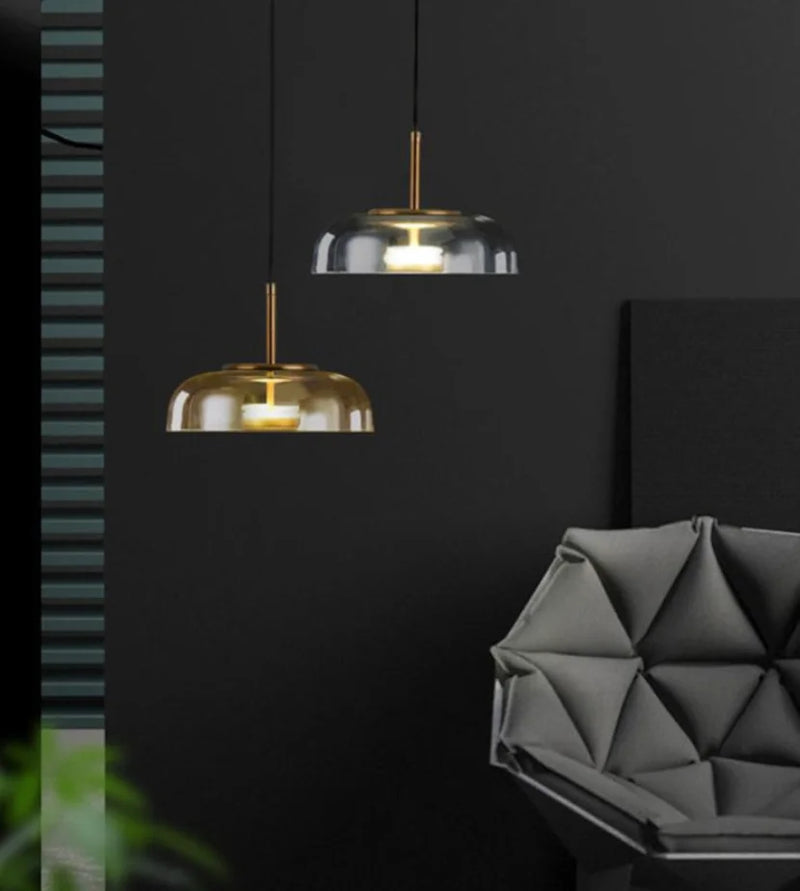 IndustrialLuxe - Geometrische Glas-Pendelleuchte