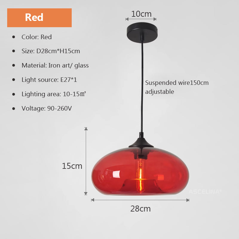 Moderne Retro Buntglas Hängelampe