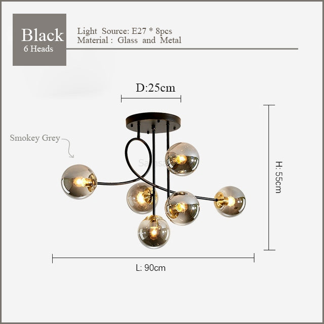 Moderne minimalistische Glas-Deckenleuchten