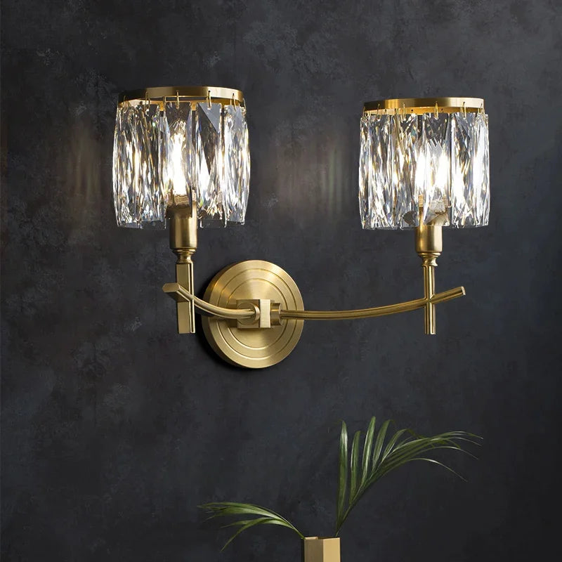 Moderne Gold Led Kristall Lampe